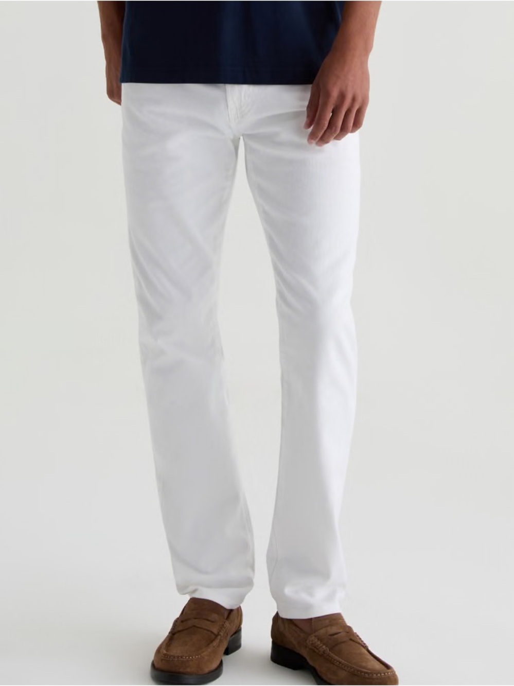 Adriano Goldschmied men’s Tellis modern slim white jeans
